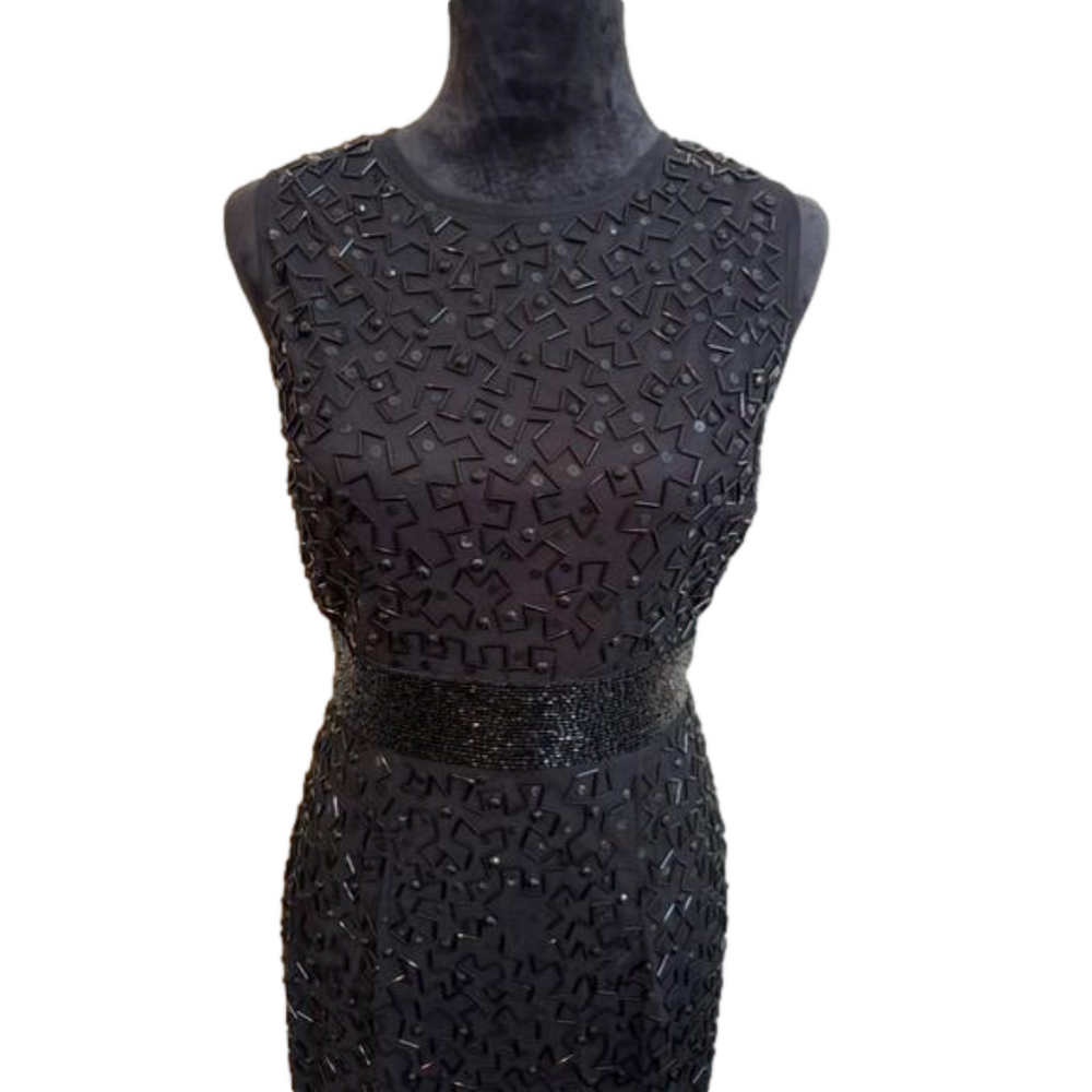 Black Mac Duggal Beaded Gown Size 6